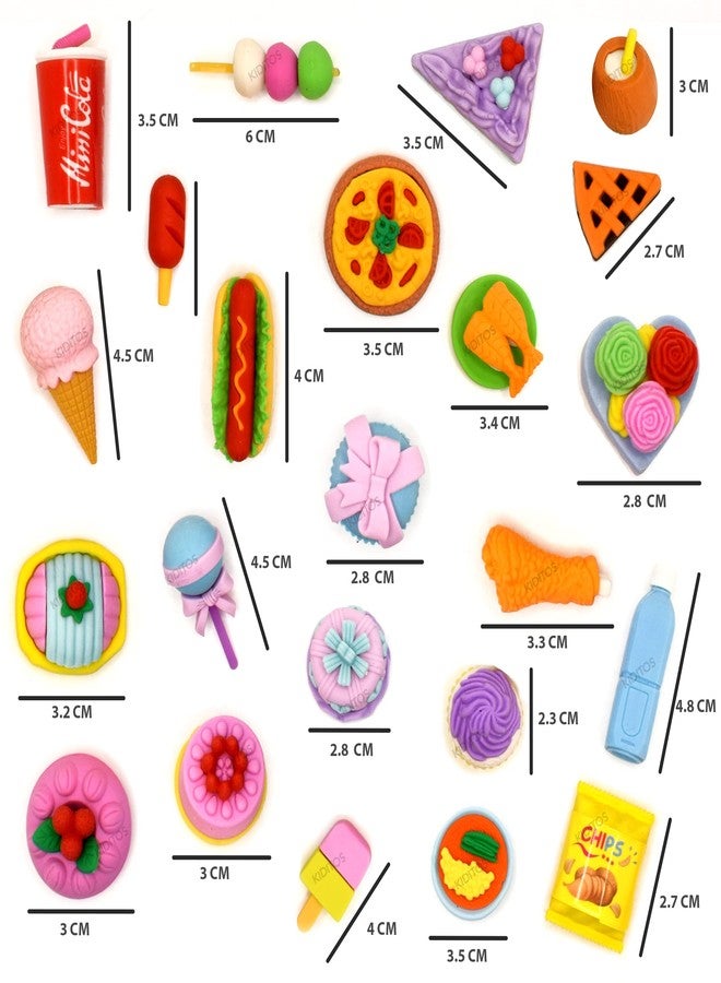 Kiditos Erasers Pack of 23 Candy Palace Toy for Kids Play Fancy Erasers for Kids School Stationary Kit Birthday Return Gift, Multi - Image 5